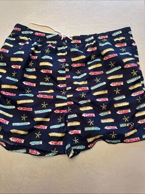 Southern Proper Navy Signpost Print Swim Shorts